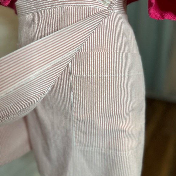 90s Seersucker Liz Tennis Athletic Tennis Skirt with Embroidered Tennis Rackets - Picture 4 of 9